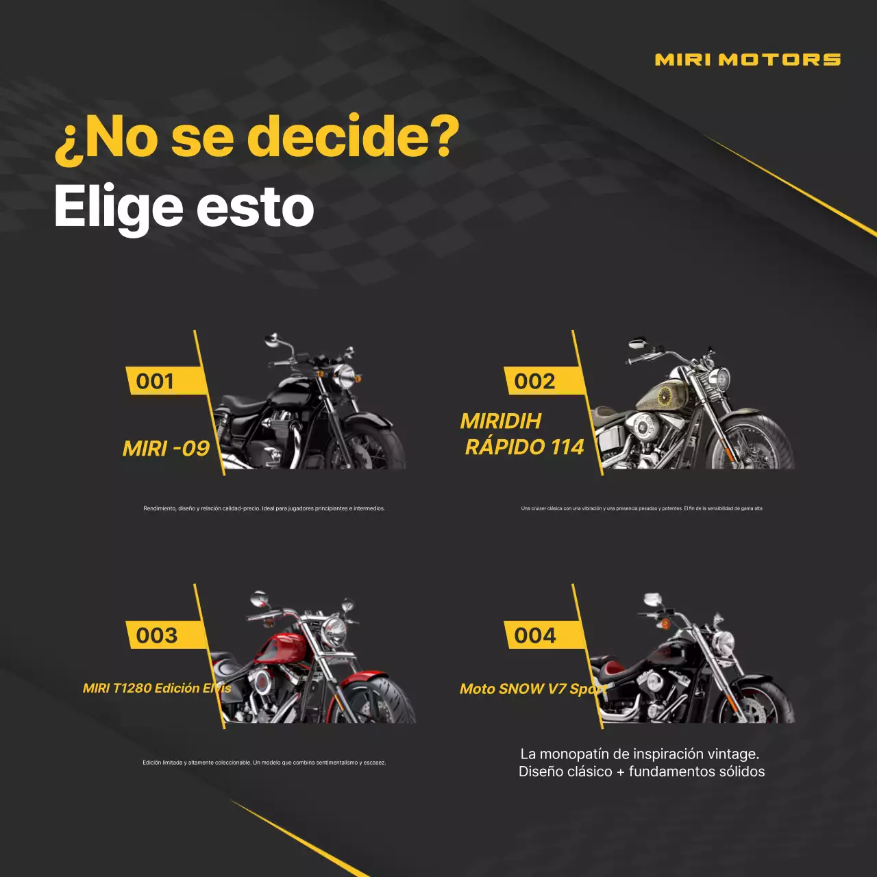 Anuncio de motocicleta moderna negra
