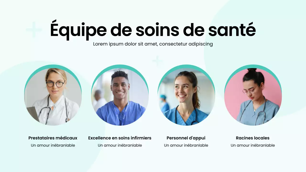 Présentation audacieuse du service hospitalier moderne vert et blanc