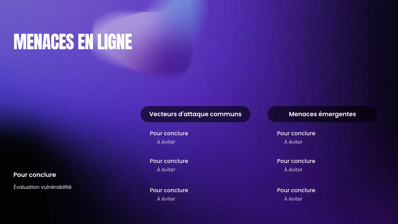 Présentation du Bootcamp de cybersécurité moderne avec dégradé violet et noir