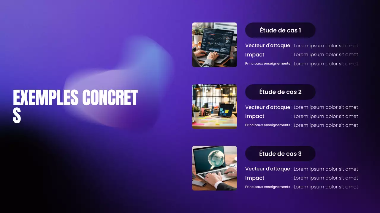 Présentation du Bootcamp de cybersécurité moderne avec dégradé violet et noir