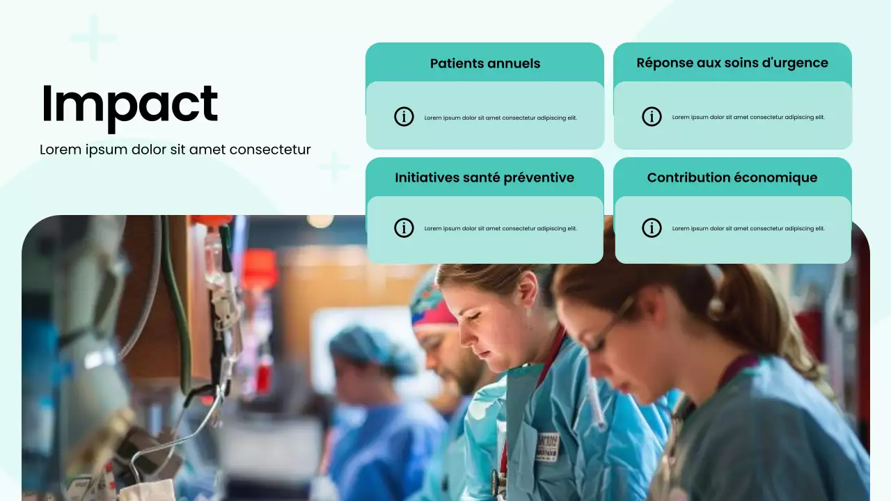 Présentation audacieuse du service hospitalier moderne vert et blanc