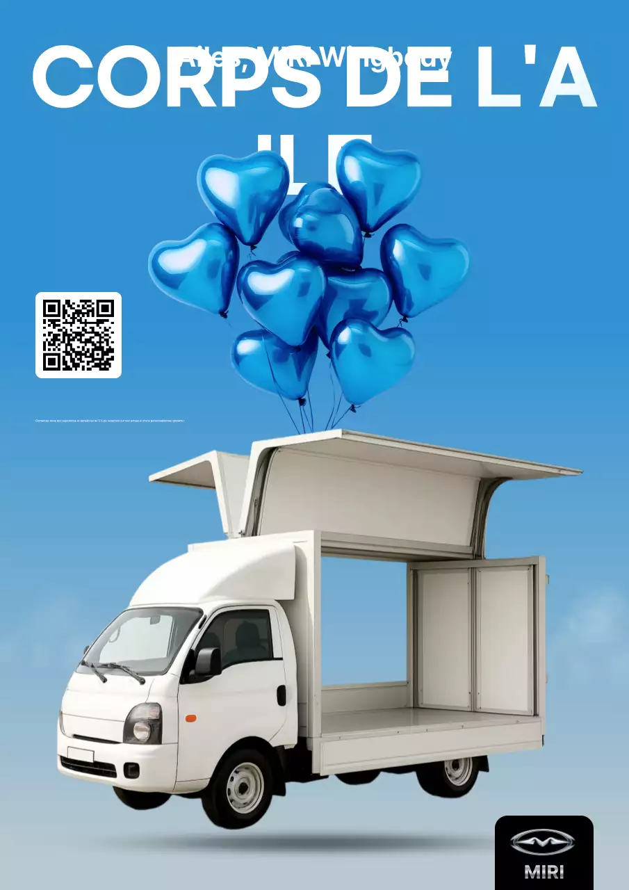 Publicité pour une voiture moderne bleu ciel