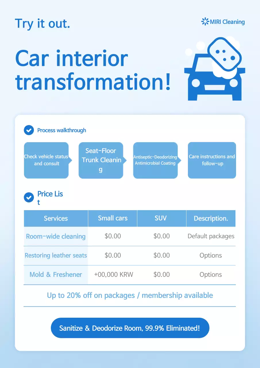 Quảng cáo Blue Simple Car Care