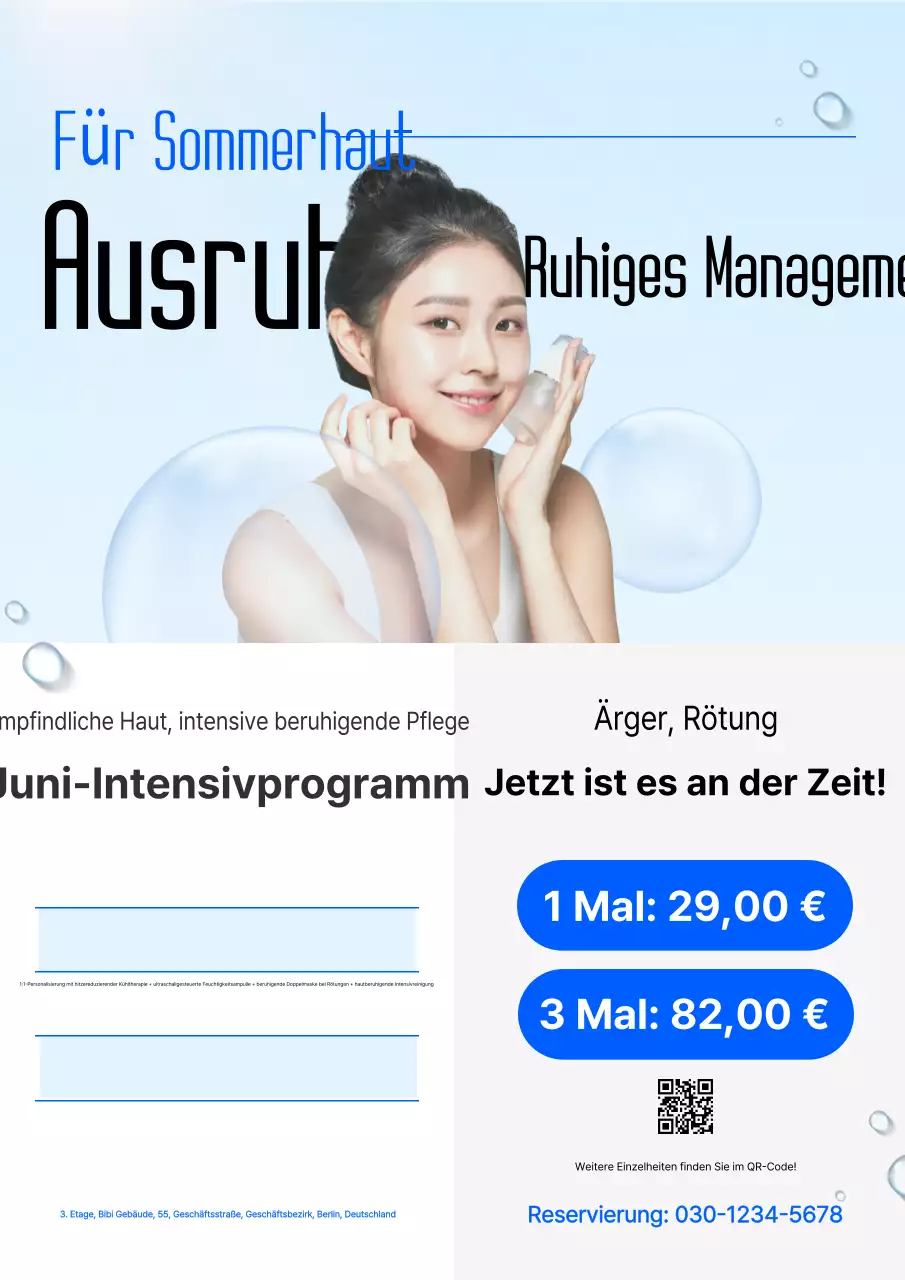 Sky Blue Moderne Hautpflege-Aktion