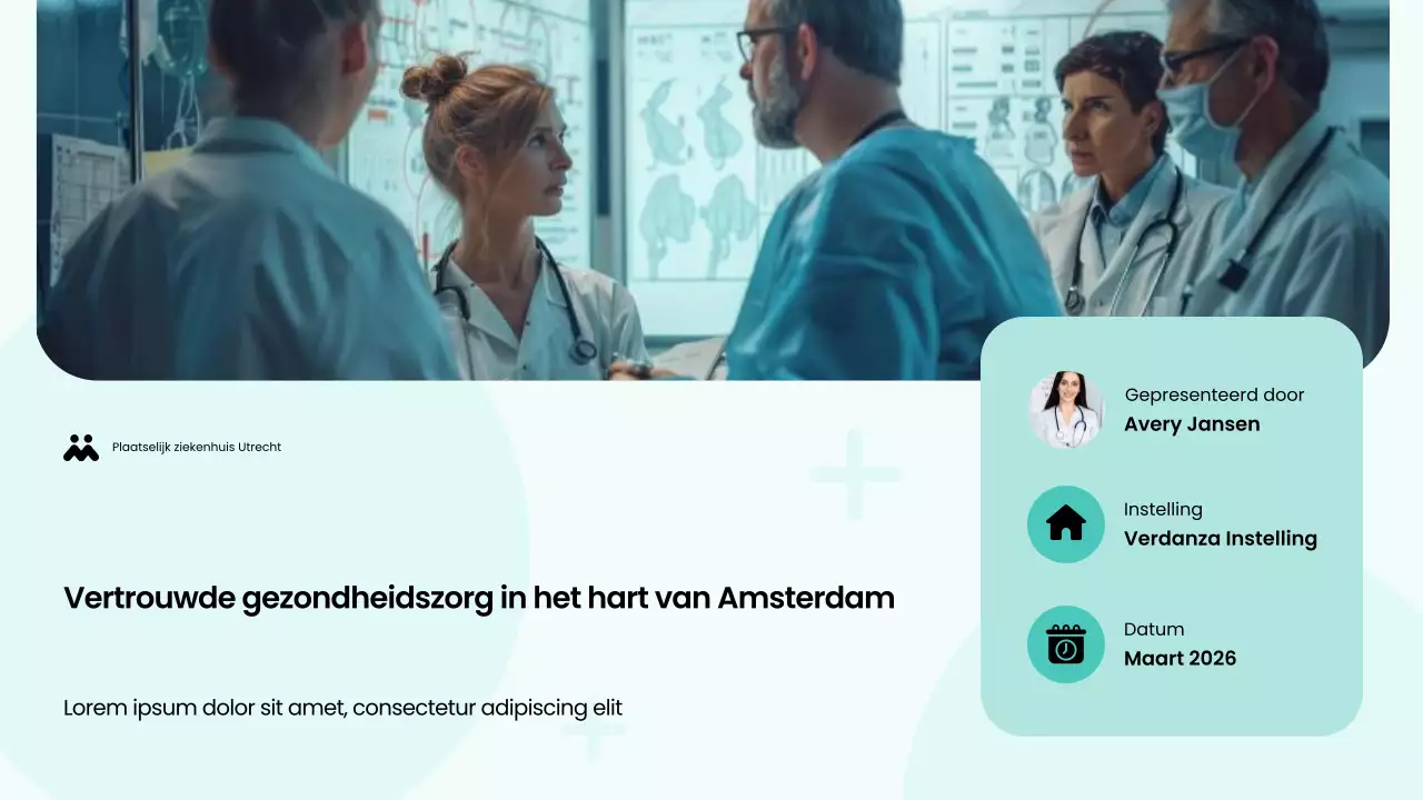 Groen en wit gedurfde moderne ziekenhuisdienstpresentatie