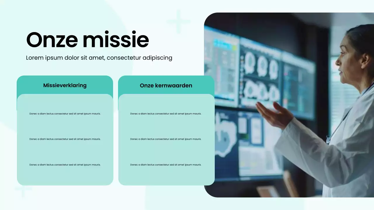Groen en wit gedurfde moderne ziekenhuisdienstpresentatie