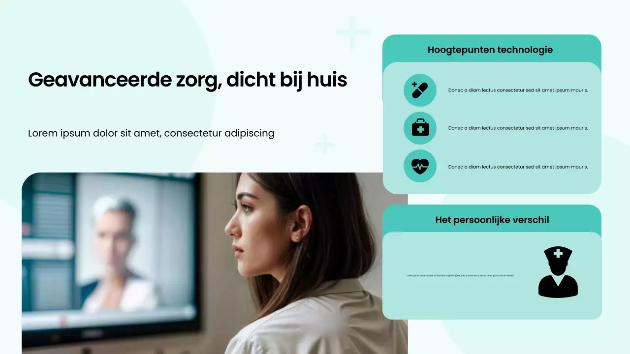 Groen en wit gedurfde moderne ziekenhuisdienstpresentatie