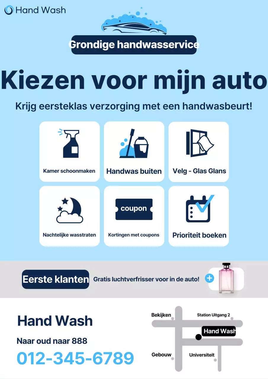 Advertentie voor Sky Blue Modern Car Wash