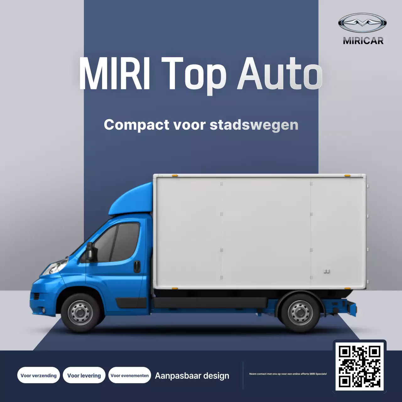Blauwe moderne auto-advertentie