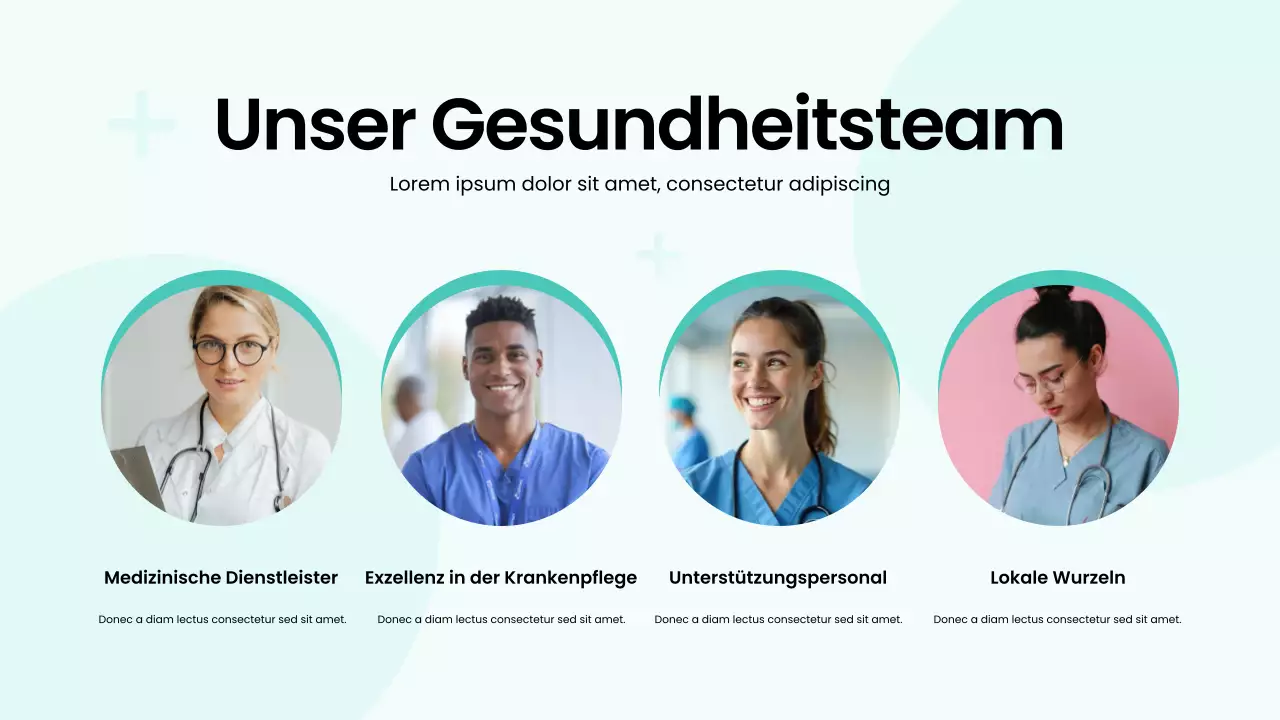 Grün-weiße, auffällige, moderne Krankenhausservice-Präsentation