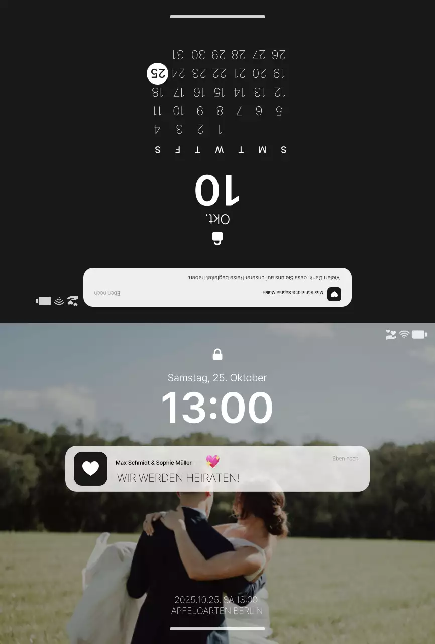 Schwarze moderne Hochzeitseinladung
