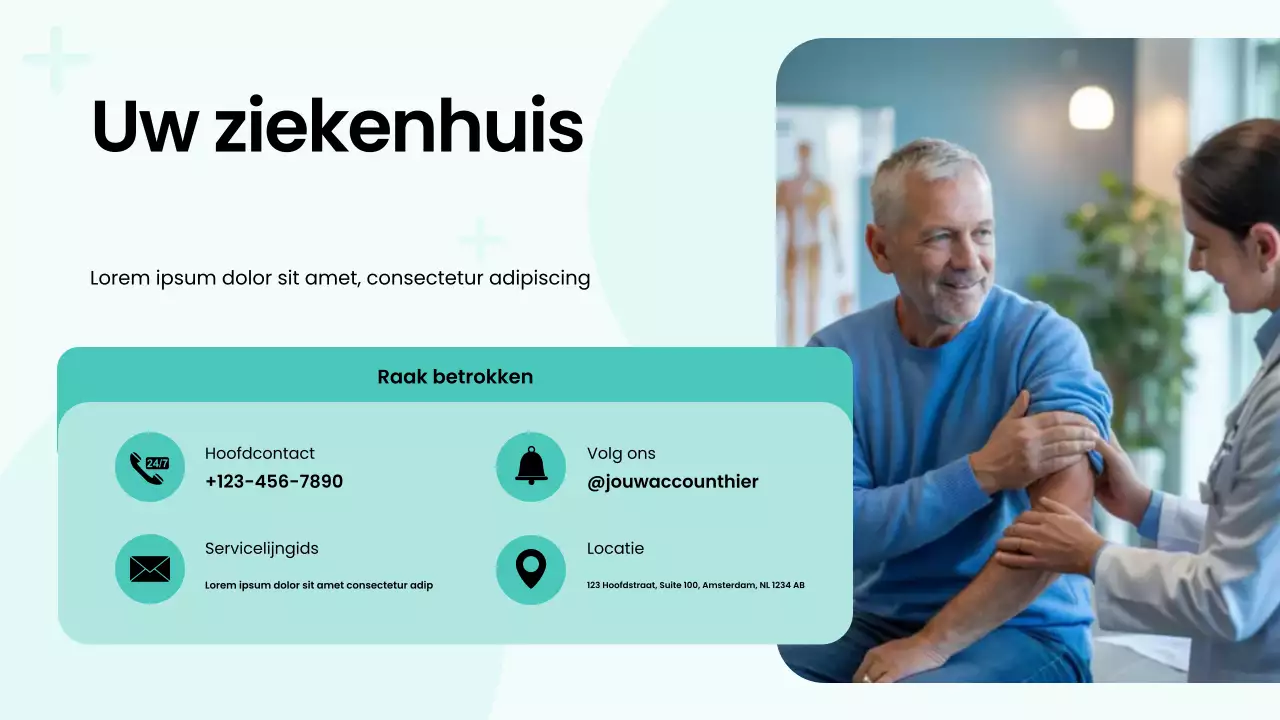 Groen en wit gedurfde moderne ziekenhuisdienstpresentatie