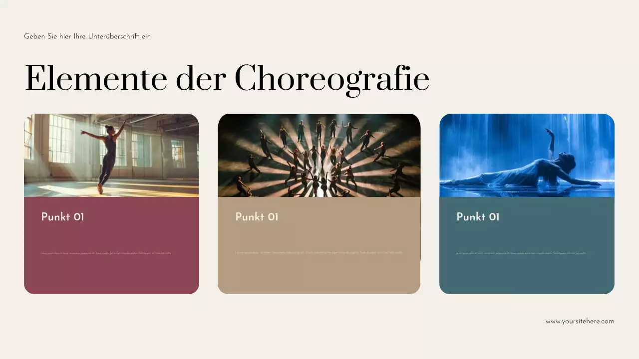 Blaue elegante Tanzpräsentation