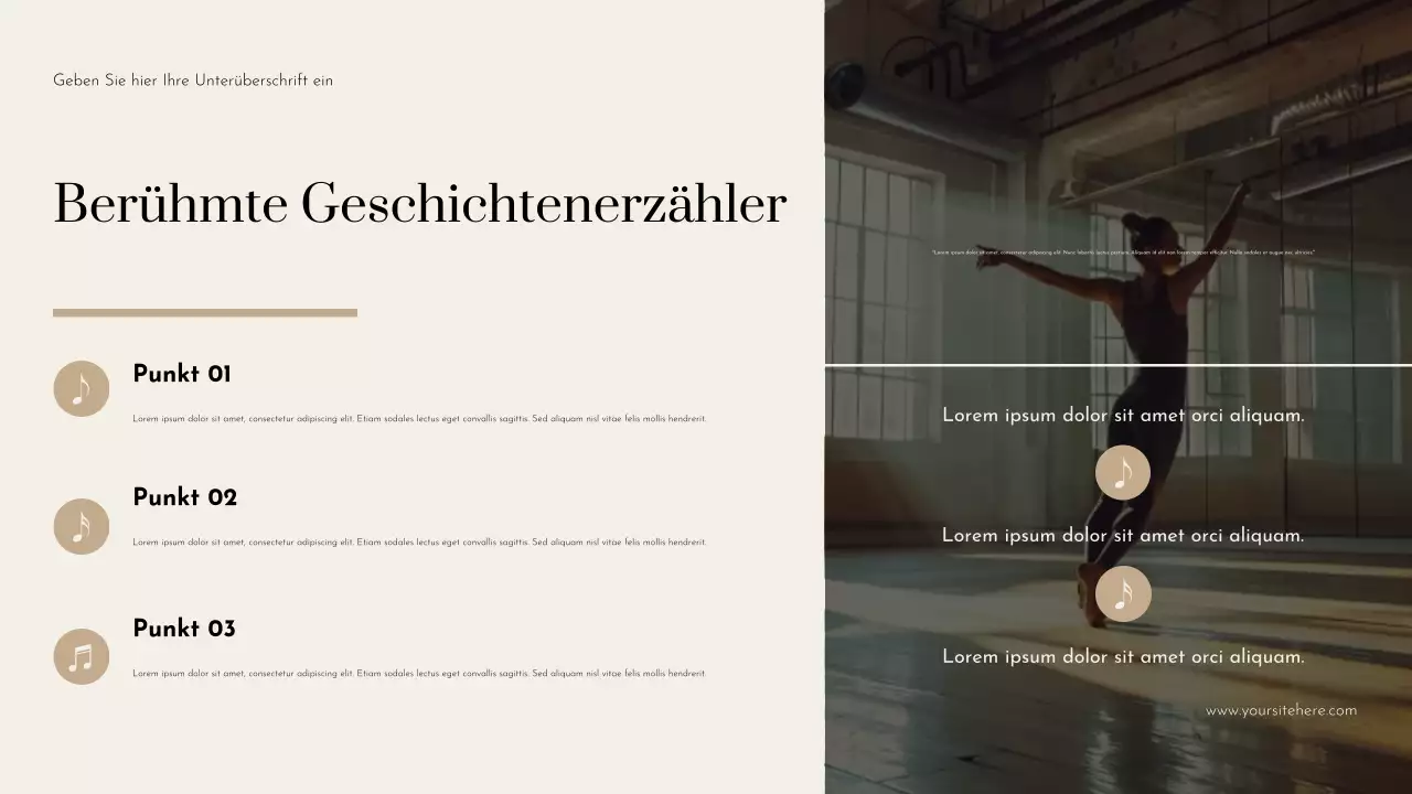 Blaue elegante Tanzpräsentation