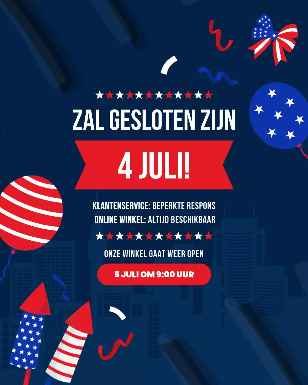 Sluitingsbericht 4 juli