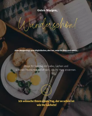 Beige ästhetische Morgengrußkarte Instagram Post