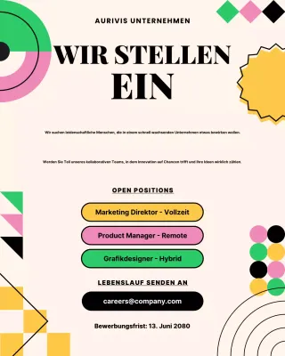 Einstellungsplakat für soziale Medien