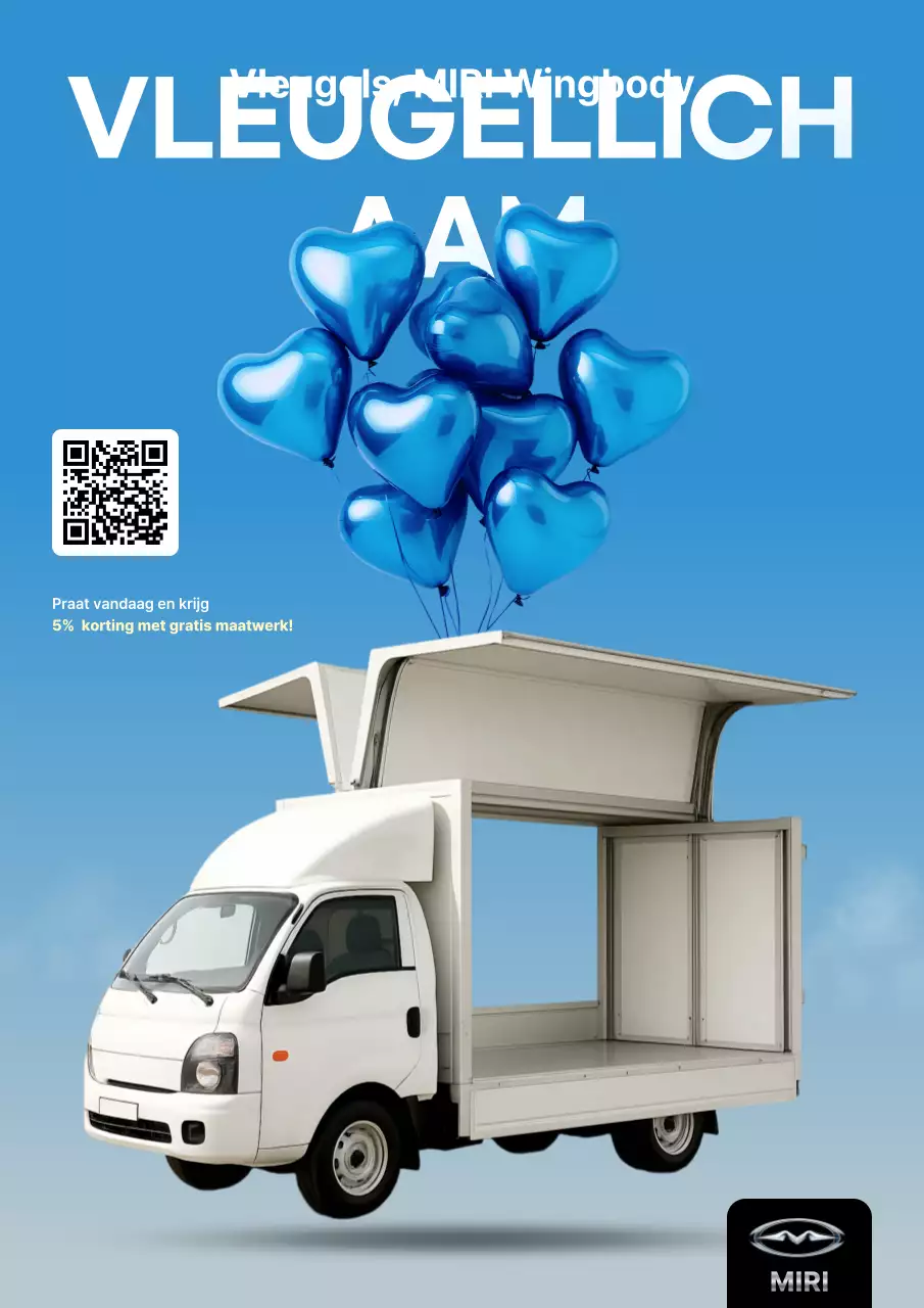 Reclame voor een moderne auto in hemelsblauw