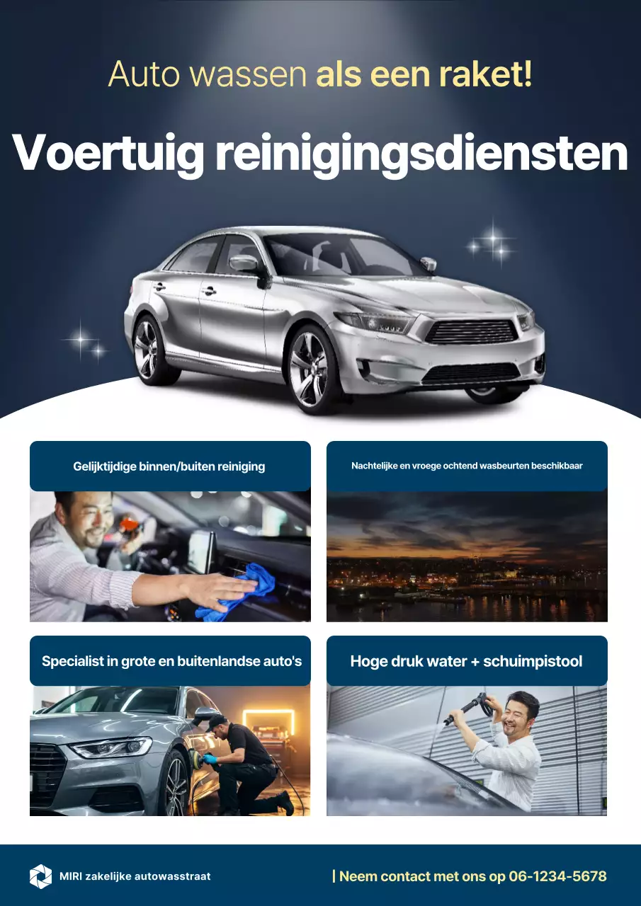 Promotie Blauwe Moderne Autoservice