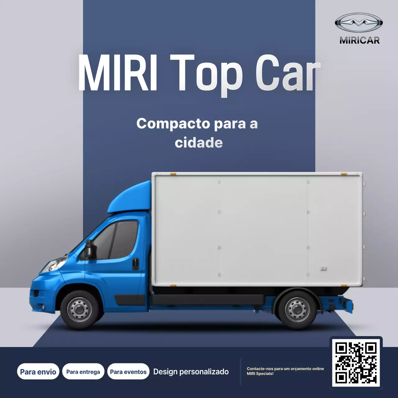 Anúncio de carro moderno azul