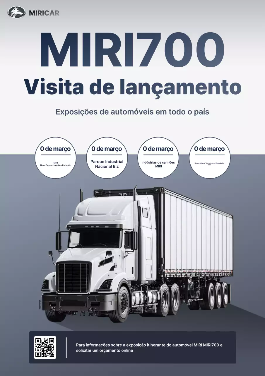 Evento de lançamento do caminhão moderno cinza