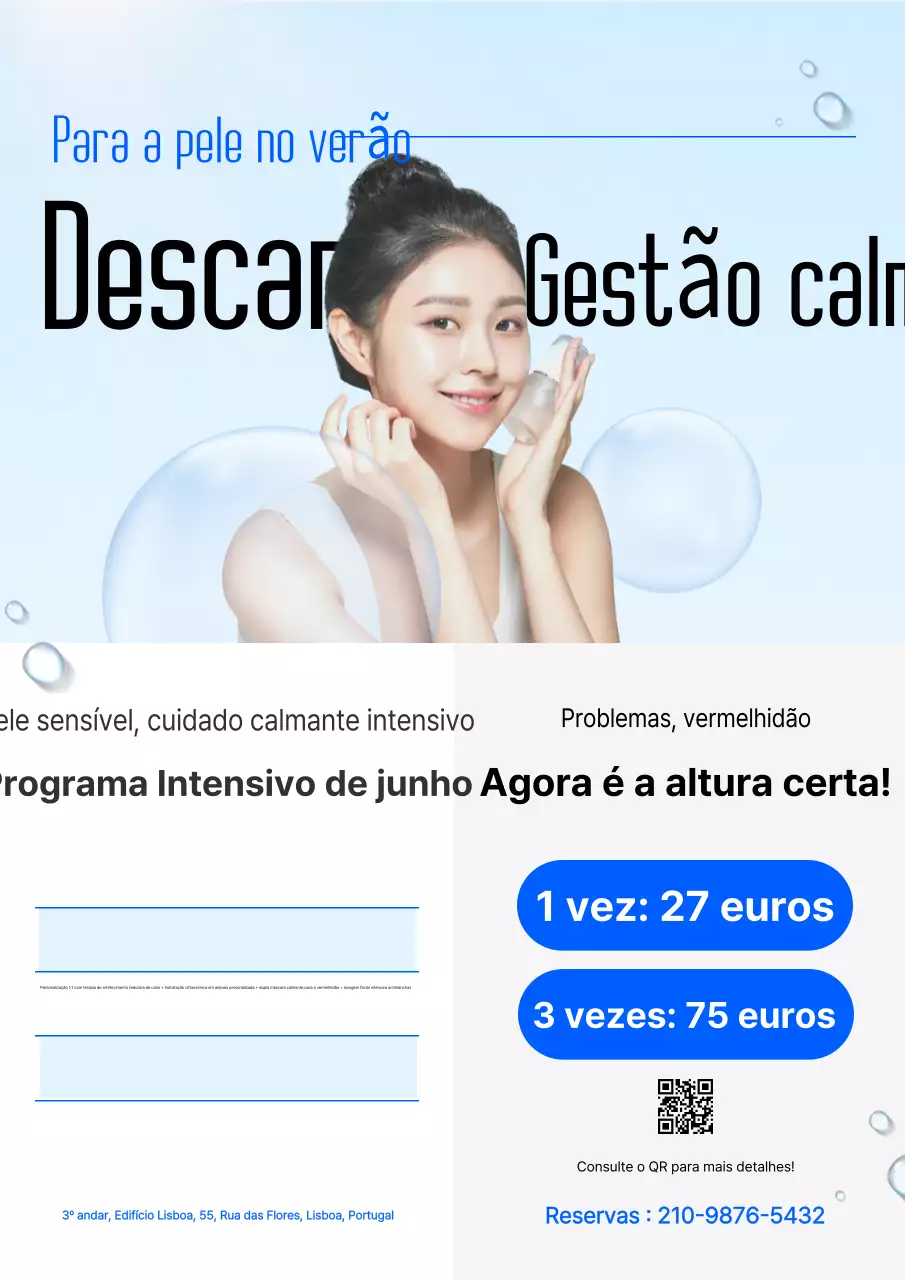 Promoção de cuidados com a pele moderna azul-celeste