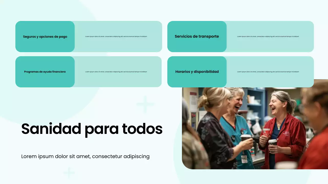 Presentación de servicios hospitalarios modernos, atrevidos y en verde y blanco