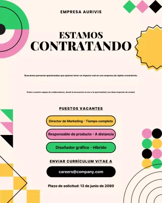 Cartel de contratación para redes sociales