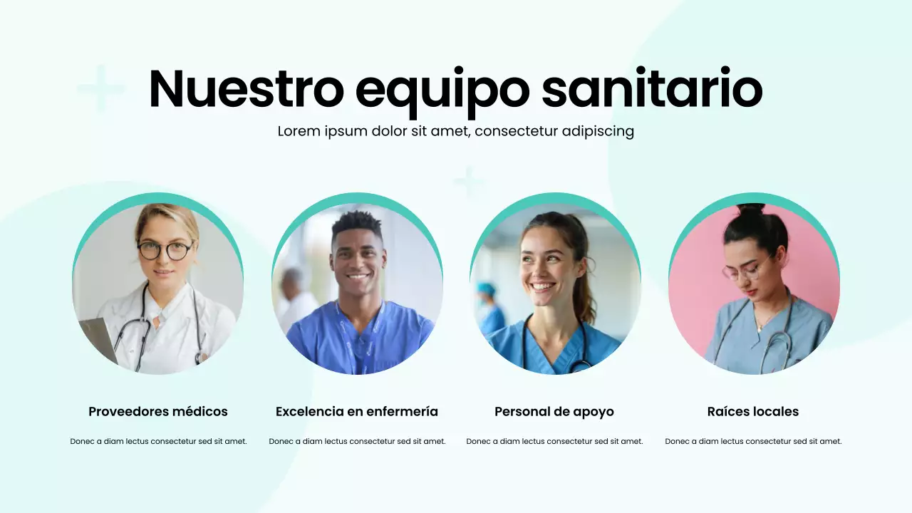 Presentación de servicios hospitalarios modernos, atrevidos y en verde y blanco