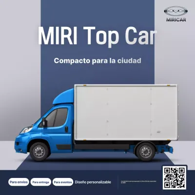 Anuncio de coche moderno azul