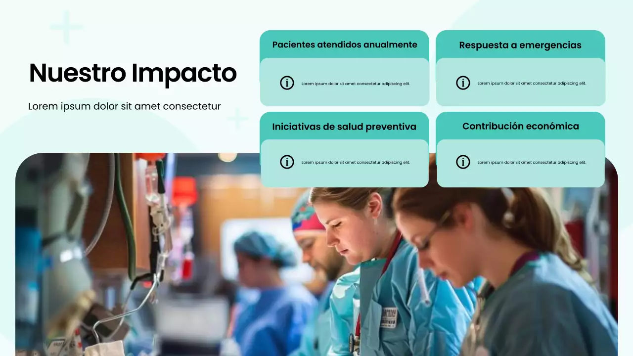 Presentación de servicios hospitalarios modernos, atrevidos y en verde y blanco