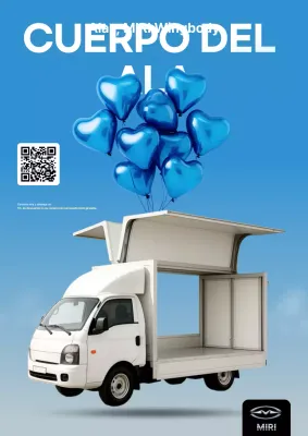 Anuncio de coche moderno de color azul cielo