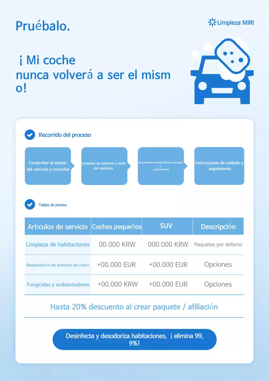 Anuncio de Blue Simple Car Care