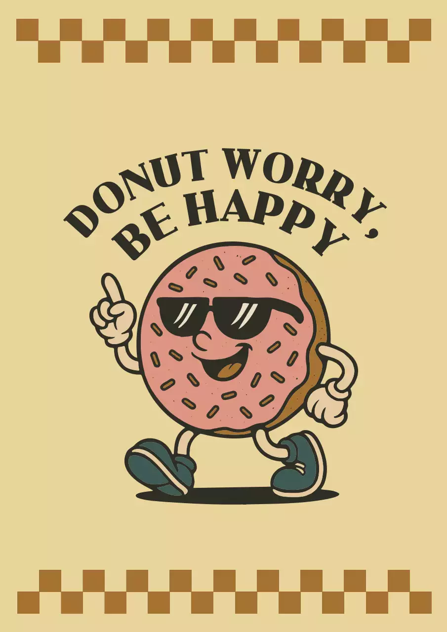 베이지 레트로 캐릭터 홍보