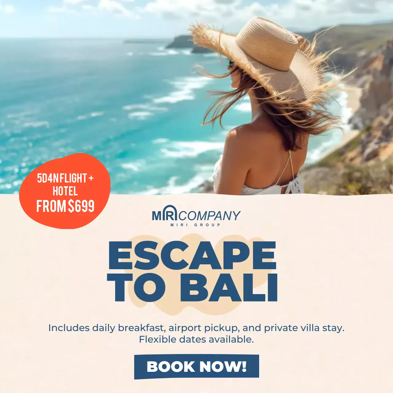 하늘색 모던 여행 광고