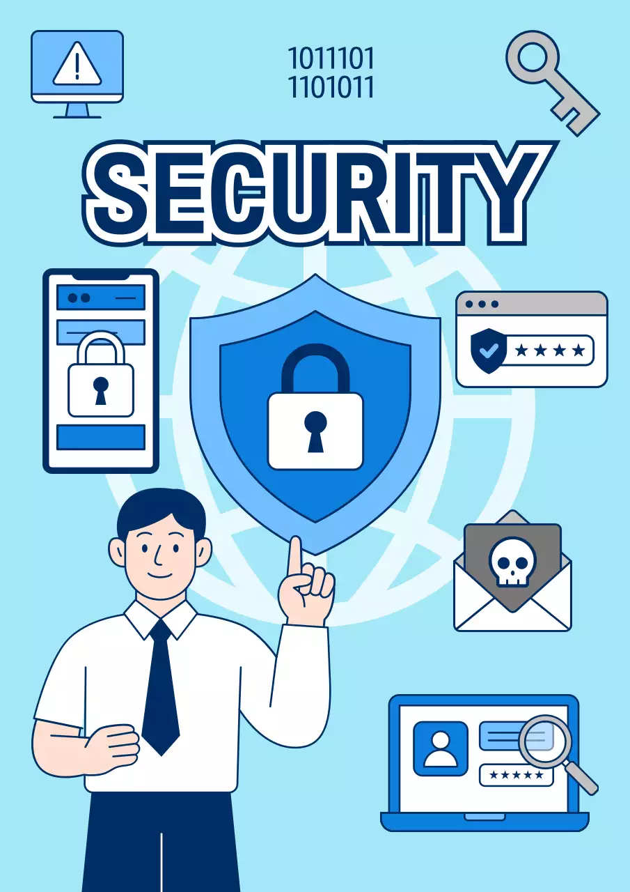 하늘색 모던 보안 교육