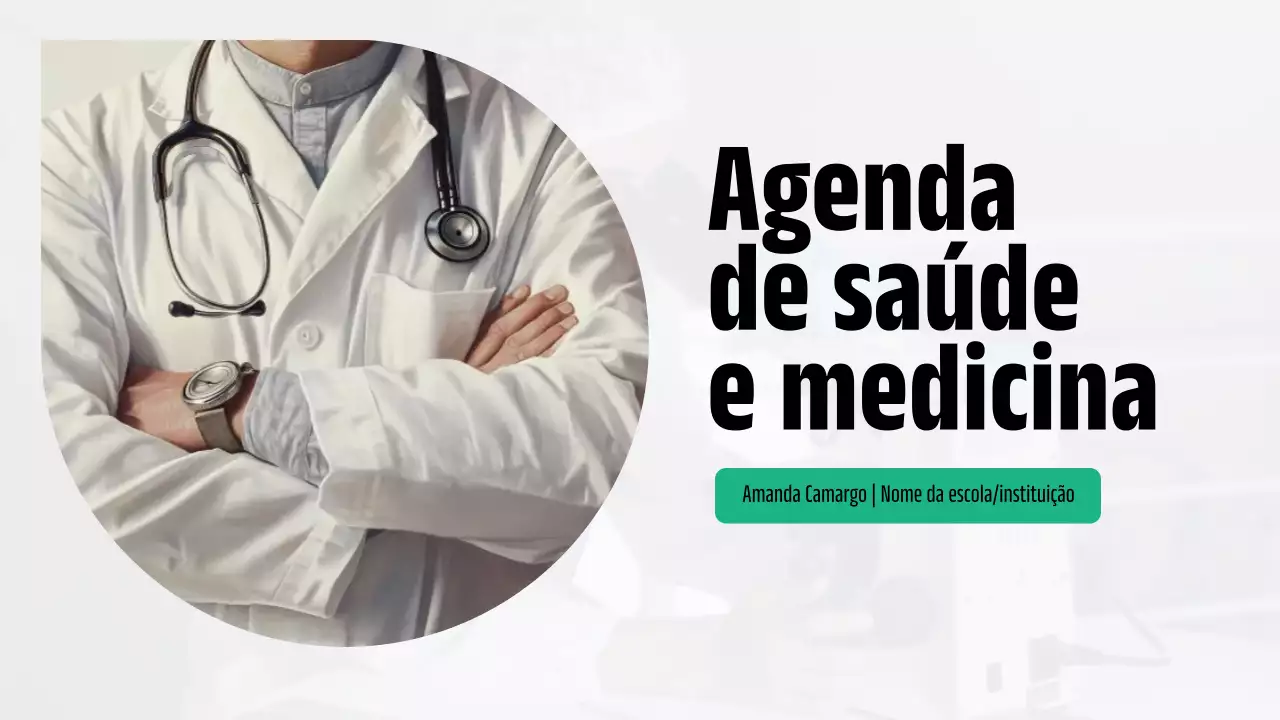 Apresentação de Promoção de Saúde Profissional Branca