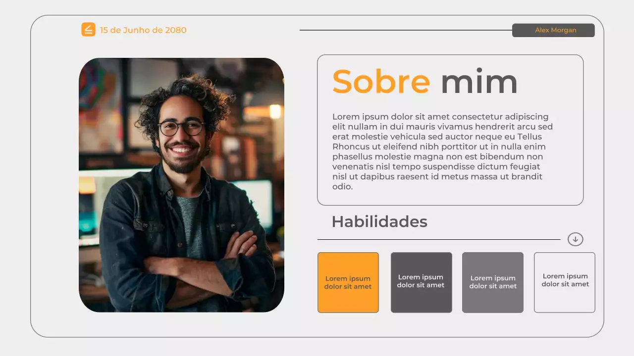 Apresentação de currículo Orange Modern Portfolio
