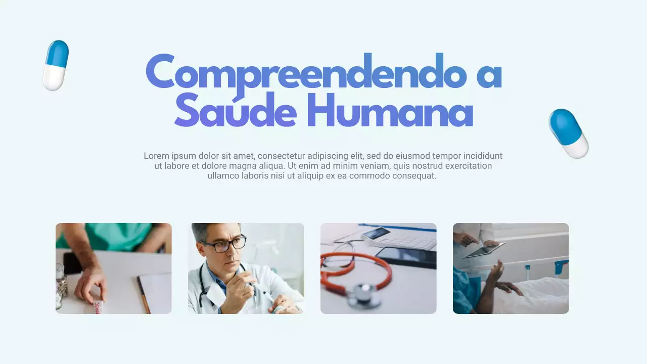 Apresentação de Promoção da Saúde Moderna Azul