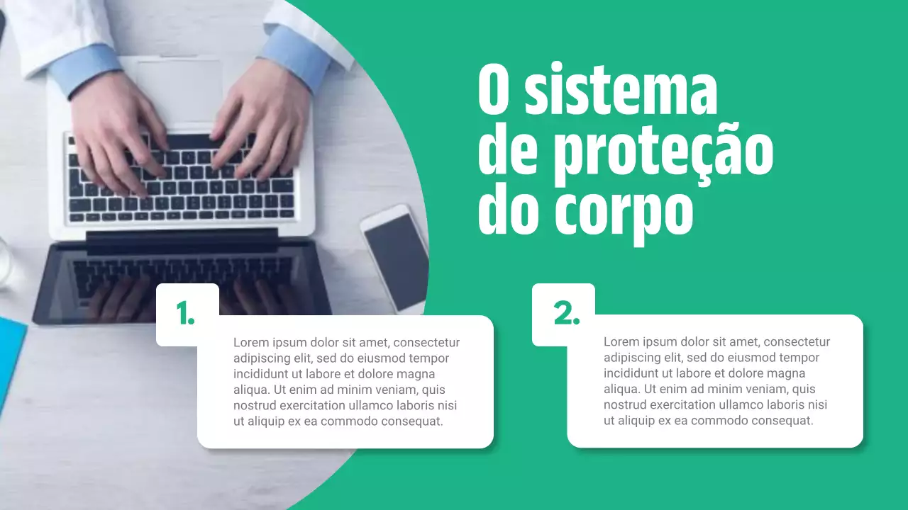 Apresentação de Promoção de Saúde Profissional Branca