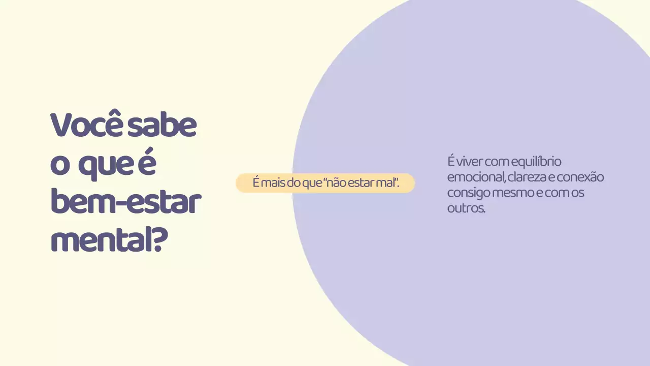 Psicologia Bem-estar Lilás Amarelo Branco Moderno Fofo Apresentação