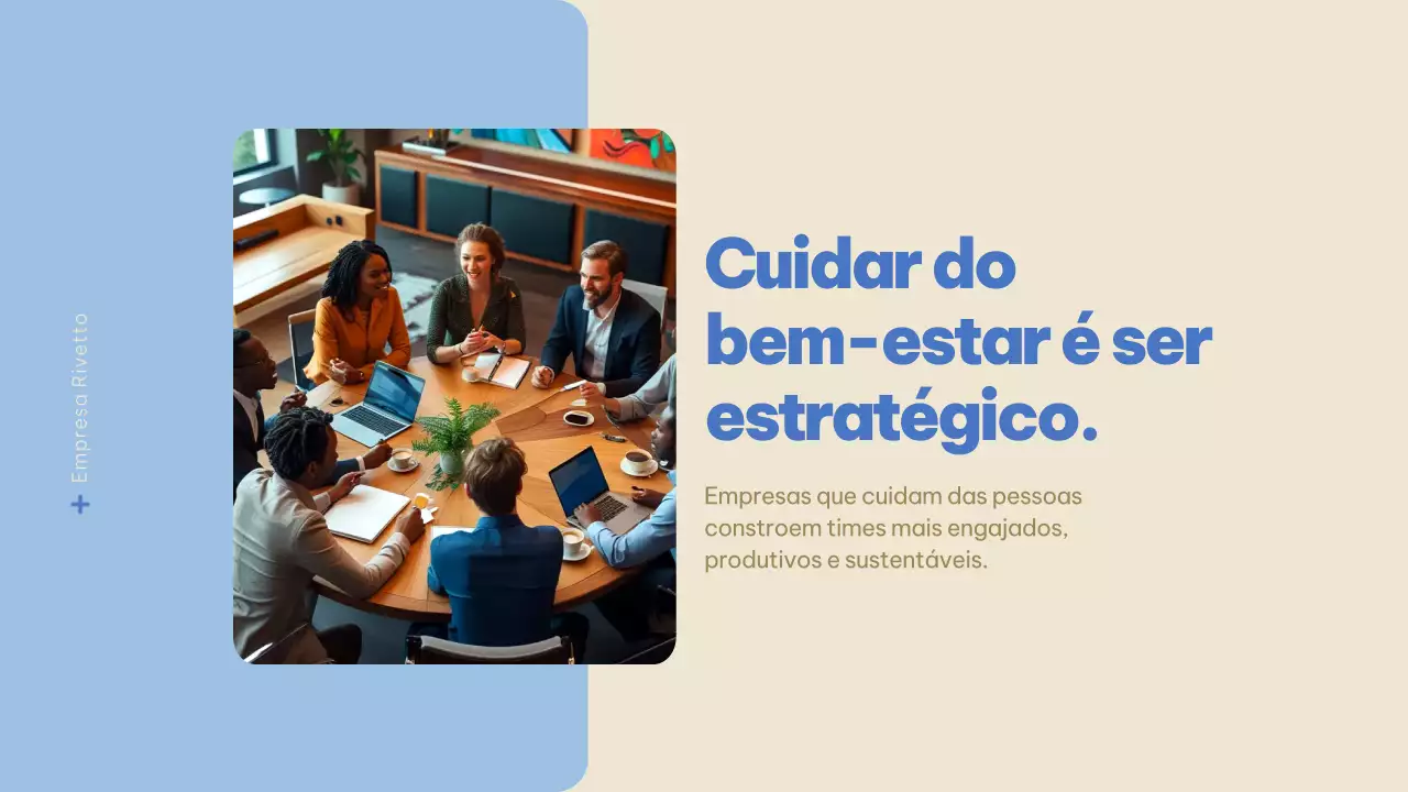 Apresentação Bege e Azul sobre Saúde Mental no Ambiente Corporativo