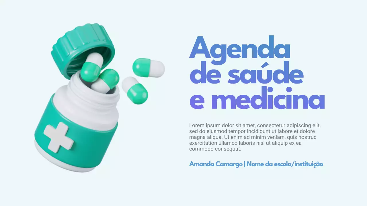 Apresentação de Promoção da Saúde Moderna Azul
