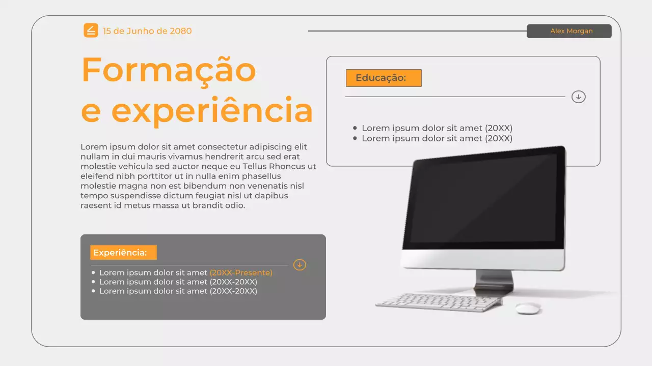 Apresentação de currículo Orange Modern Portfolio