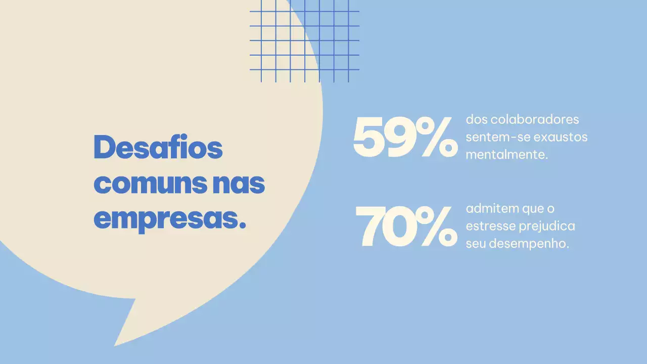 Apresentação Bege e Azul sobre Saúde Mental no Ambiente Corporativo