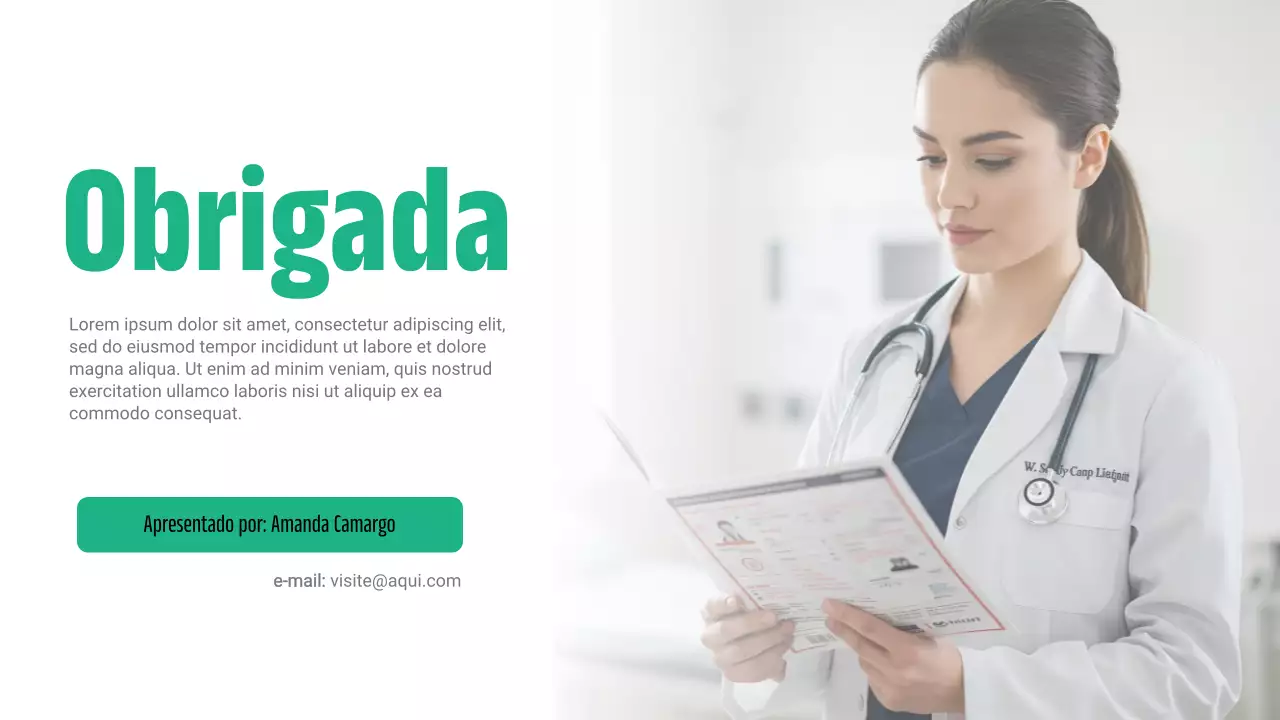 Apresentação de Promoção de Saúde Profissional Branca