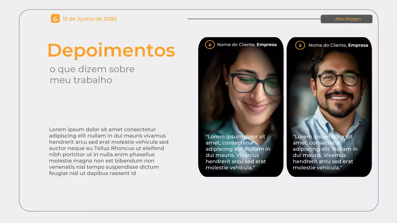 Apresentação de currículo Orange Modern Portfolio