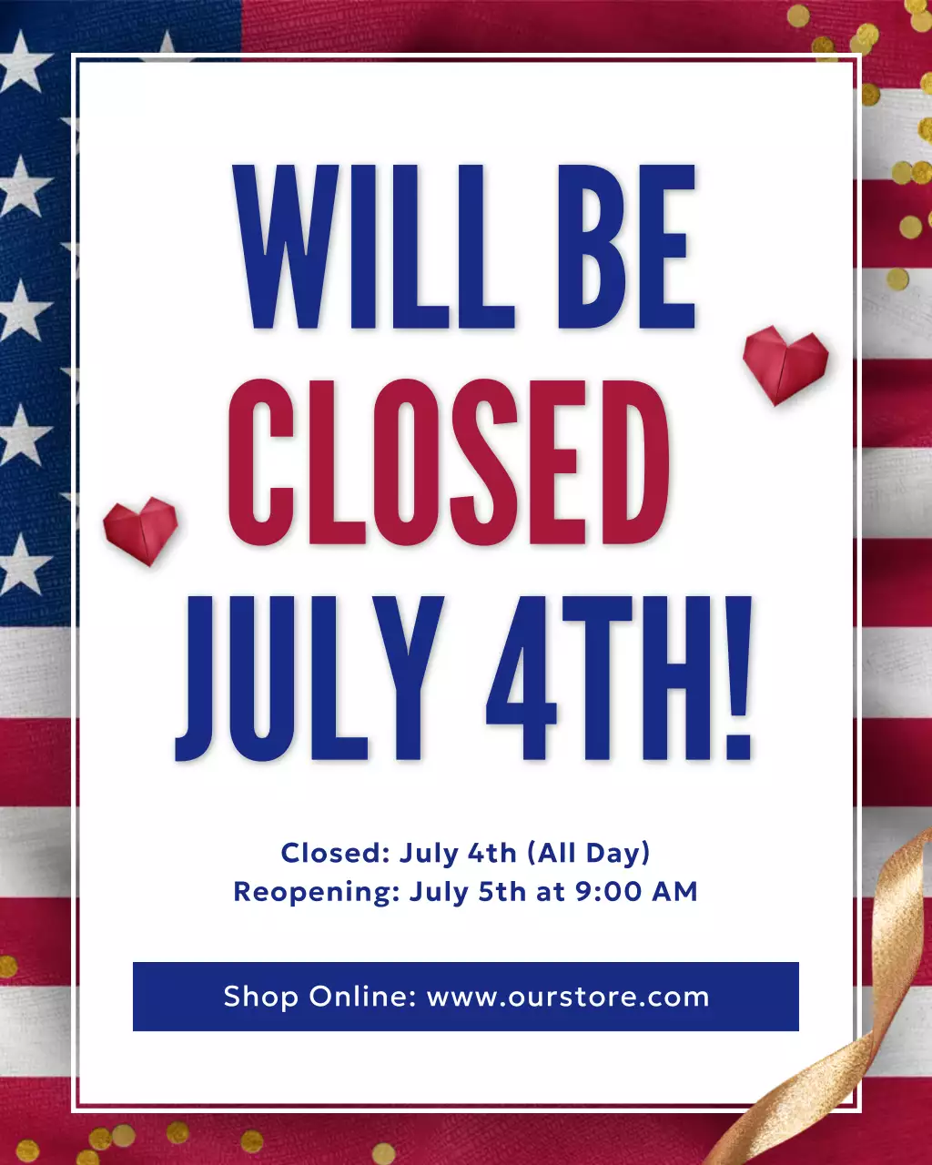 Red Classic Holiday Notice Instagram Post