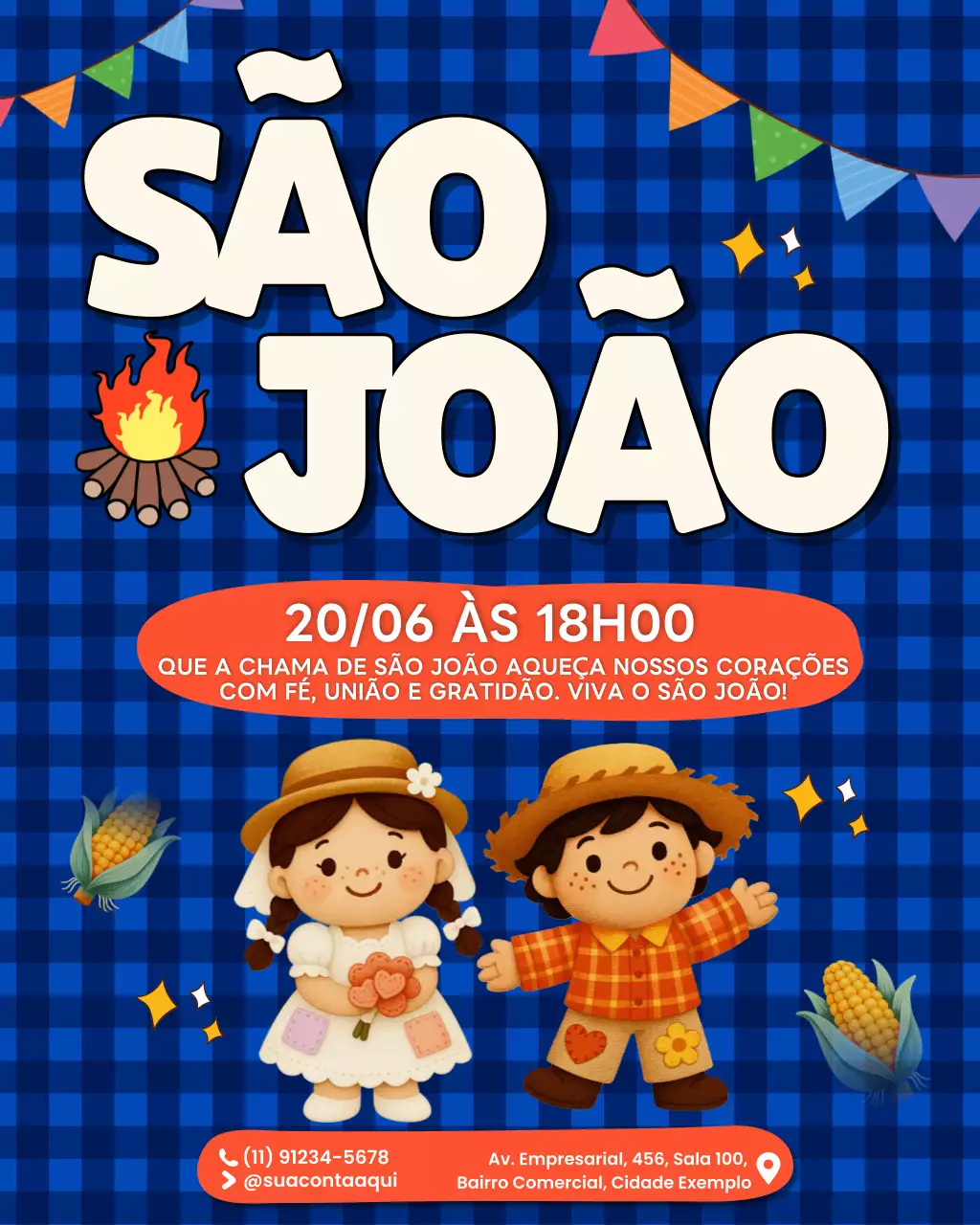 Convite para o Festival Tradicional Azul no Instagram