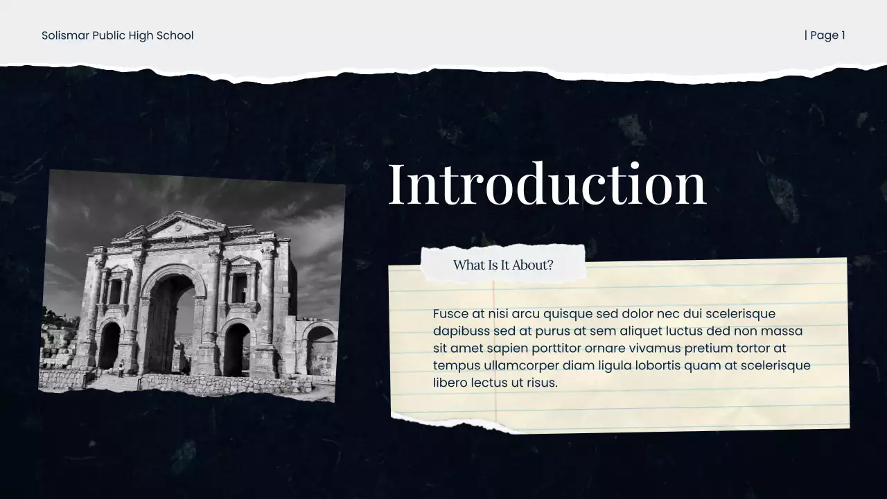 Black and White Scrapbook Historical Studies Presentation